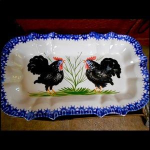 Mid Century Roosters hand painted by Zanolli